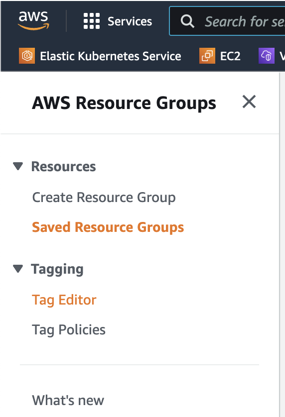 Navigate to the Tag Editor in the AWS console 